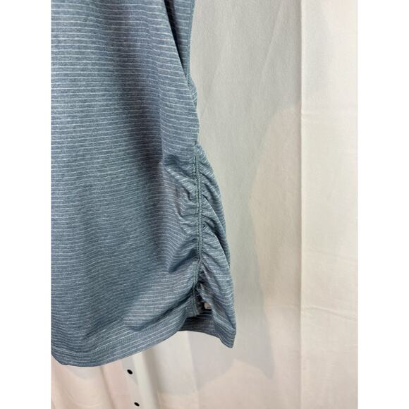 EDDIE BAUER XL Dolman Short Sleeve Performance Tee Scoop Neck Ruched Side Blue - Picture 5 of 7